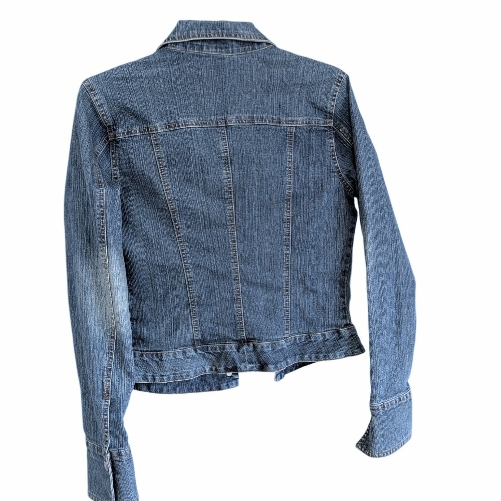 SO Women's Classic Blue Jean Jacket, Juniors Medium - Picture 3 of 3